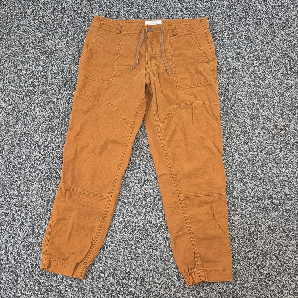 REI Co Op Trailsmith Jogger Mens 36x32 Brown Cotton Stretch Drawstring Taper